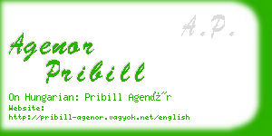 agenor pribill business card